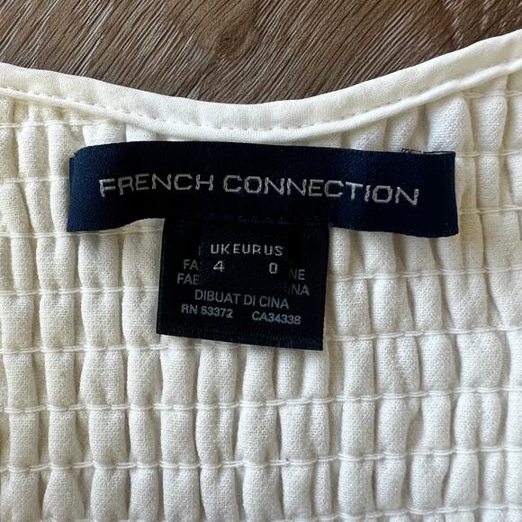 FRENCH CONNECTION Women's Whisper Cutout Dress Size 0 In Summer White - Picture 10 of 12